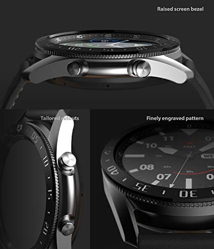 Image of Ringke Bezel Styling for Galaxy Watch 3 45mm Bezel Ring Adhesive Cover Anti Scratch Stainless Steel Protection for Galaxy Watch 3 45mm Accessory - Black [45-03]