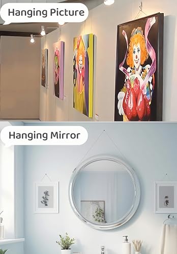 Image of 2 Pack 6.56 Feet Picture Hanging Wire with Adjustable Hooks,2m*2mm Heavy Duty Mirror Hanging Wire Adjustable Mirror Hangers.Hold Up to 66LBs-SATONBEYI
