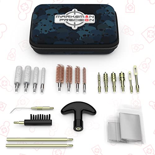 Marksman Precision Skull Camo 8 Inch Pistol Cleaning Kit And Gun Patch Mega Roll Bundle #TOP2