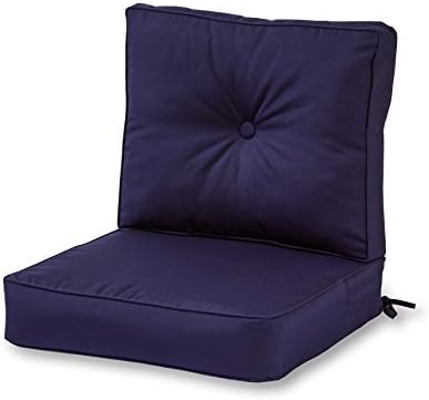 Greendale Home Fashions Outdoor Sunbrella Premium Deep Seat Cushion, 2 Piece Set, Canvas Navy