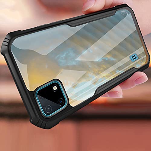 Image of Soft Shockproof Clear Case Air Cushion Hybrid Cover for Realme C20 / C20A - Black