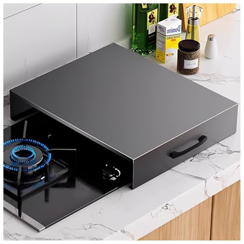 Housse de cuisinière à gaz en forme de L avec tapis antidérapant durable et stable pour plan de travail
