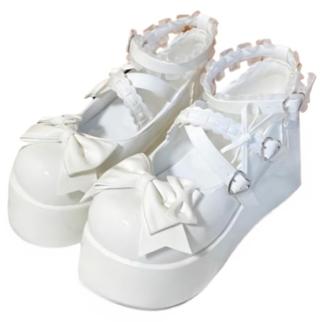 Emo Shoes Mary Janes Y2K Retro Rave Grunge Doll Shoes for Women Preppy Teen Girls - Goth Non Slip Kawaii Elegant Cute Core Comfortable Walking Birthday Gifts Rococo Lolita Back to School Party