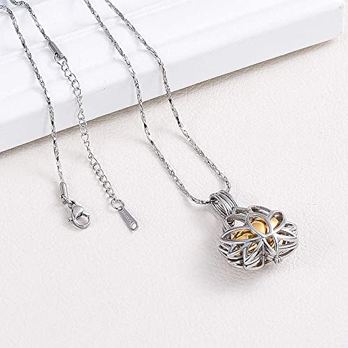 Imrsanl Cremation Jewelry For Ashes - Lotus Flower With Teardrop Urn Ashes Pendant Necklace With Mini Keepsake Urn Memorial Ash Jewelry #TOP7
