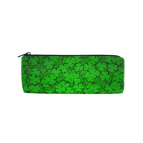 Trèfle trèfle trèfle de la Saint-Patrick Trèfle Trèfle Trèfle Noir Vert Étudiant Bureau College Middle High School Maquillage Pochette de Rangement Organisateur Boîte Cover
