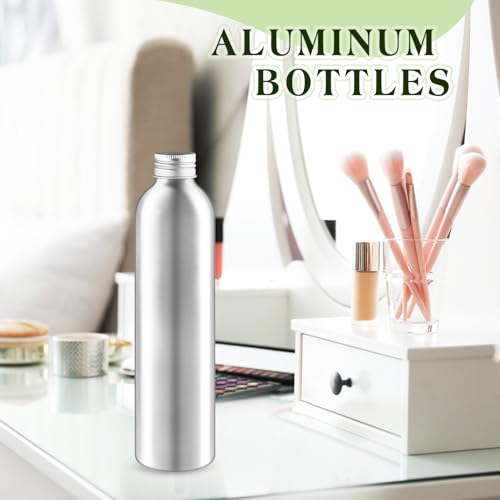 8 Pcs 300ml/10oz Aluminum Bottle Refillable Liquid Container Aluminum Vial Bottles with Screw Cap for Cosmetic Toiletries4