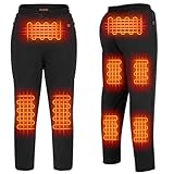 FERNIDA Men's Heated Pants Winter Electric Trouser Battery Powered Heating Track Pants for Outdoor Hiking Fishing Hunting, XX-Large Black
