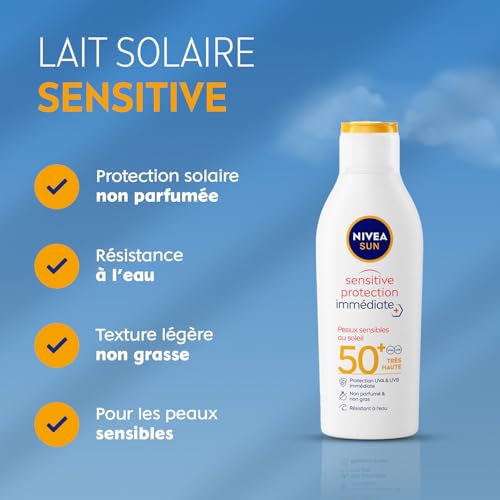 Nivea lait solaire peau sensible spf50 200ml - vue 3