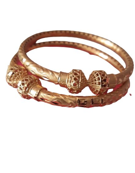 Yellow Gold Copper and Gold plated Bala Bangle for women pack of 2 pieces. (28) (B0C8JFFXHB) Amazon Price History, Amazon Price Tracker