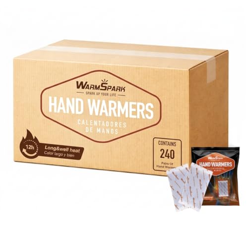 Hand Warmers Bulk - 240 Paris - Long-Lasting Up to 12 Hours for Warm Body Safe Portable Hand Warmers for Hand & Foot Heater for Camping Fishing (6 Boxs)