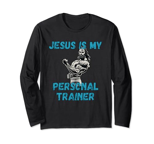 Jesús es mi entrenador personal Christian Gym Apparel Manga Larga