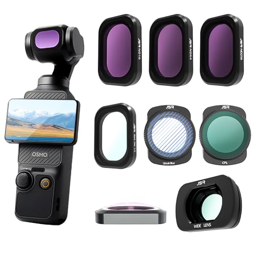(8 Pack) Magnetic ND & CPL &1/4 Black Mist & Wide-Angle Lens Filter for DJI OSMO Pocket 3, Multi Coated HD Optical Glass Lenses (ND16,ND64,ND256,Wide-Angle Lens,CPL,1/4 Black Mist,Blue Streak,Macro)