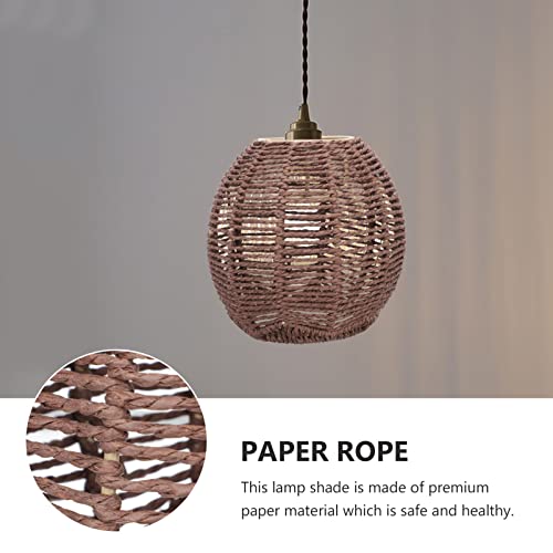 Doitool Woven Pendant Lamp Shade Rattan Basket Chandelier Lamp Shade Ceiling Lights Pendants Light Fixture Shade Replacement For Table Floor Lamp, Brown #TOP7
