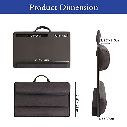 Hlead Lap Desk Home Office Lap Desk Portable Laptop Desk For Left Right - Handers With Whole Mouse Pad Wrist Pad Dual Cushion Phone Tablet Slots Fits Up To 17 Inch Laptops #TOP4