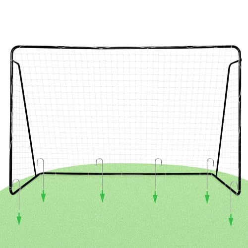 Bonnlo Grand But de Foot 300x200x120 cm Cage de Foot Stable Filet à Mailles Serrées Noir