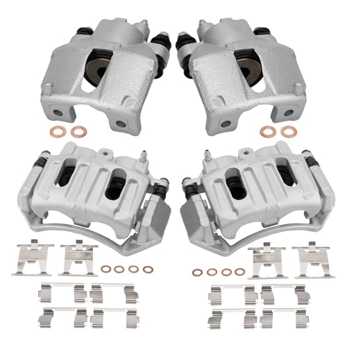 Image of TRQ Front and Rear Brake Caliper Set Compatible with 99-01 Ford F-150 Lariat XL XLT excluding 7700LB GVW with Rear Disc Brakes 02-03 F-150 Lariat XL King Ranch XLT excluding 7700LB GVW