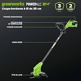 Greenworks 48V (24V x 2) Tagliaerba a batteria,larghezza di taglio 36 cm, fino a 400 m², e Tagliabordi senza fili con testa di alimentazione automatica, con 1 batteria 4Ah e caricabatteria - 4