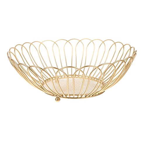 TOPBATHY Plato De Fruta De Hierro Frutas Frutero De Oro Bandeja Decorativa Para Aperitivos Frutero Moderno Platos Cuenco Decorativo Para Llaves Frutero Pequeño Lámina Junta Planchar Golden