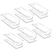 mDesign Plastic Stackable Small Organizing Bin Kitchen Pantry Cabinet, Refrigerator, Freezer Food Organization Storage Bins with Handles, Drawer Container Organizer, Ligne Collection, 6 Pack - Clear