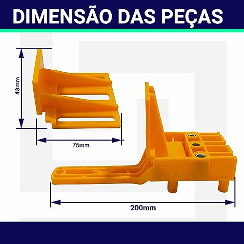 Kit Gabarito Para Cavilhas 6,8, 10mm Com Brocas de Perfuração Autocentralizante Guia de Furos Perfur