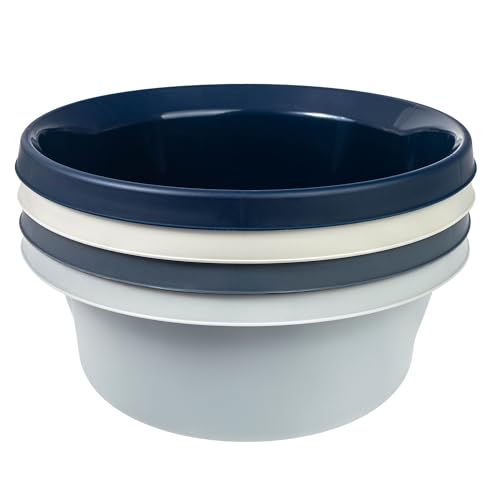 KADAX Matte Plastikwaschschüssel, Kunststoffschüssel, Runde Spülschüssel, Robuste Waschschüssel, Haushaltswasserschüssel für Badezimmer, Allzweck-Wanne (Dunkelgrau, 9L)