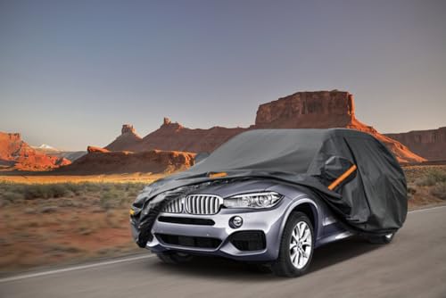 Image of Kayme 7 Layers SUV Car Cover Custom Fit for BMW X5 (2007-2025) Waterproof All Weather for Automobiles, Outdoor Full Cover Rain Sun UV Protection.Black