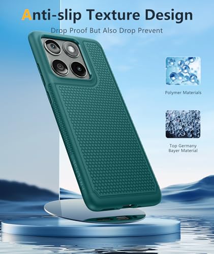 Image of FNTCASE for Motorola Edge 2025 Case: Dual Layer Protective Lightweight Duty Cell Phone Cover Shockproof Rugged with Non Slip Textured Back - Military Protection Bumper Tough - 6.7inch (Green)