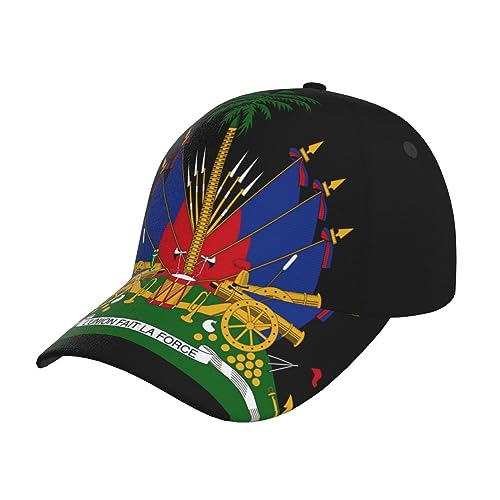 Casquette de baseball réglable avec drapeau mignon rétro pour homme et femme, Drapeau Haïti _V1, taille unique