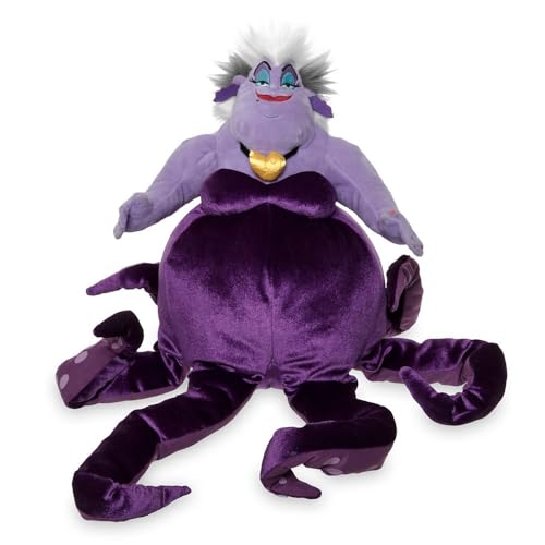 Disney Store Official Ursula Plush Doll from The Little Mermaid Vault Plush Collection - Detailed Sculpting Embroidered Features Faux Fur Satin Pendant Toys