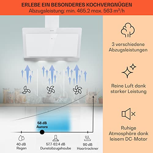 Kopffreie Dunstabzugshaube Klarstein 90 cm mit RGB-LEDs