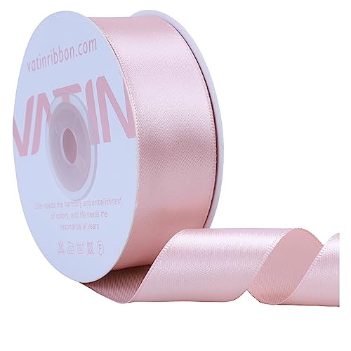 VATIN Rose Gold Satin Ribbon Polyester 25mm X 23m(25 Yards) Craft Fabric Ribbon Perfect for Gift Wrapping,Hair Bow,Party Balloon Trimming