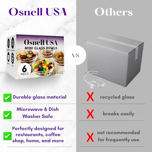 Osnell Usa OSNELLUSACDD14 Ingredient Bowls For Prep, 4 Oz Small Glass Bowls thumb #3