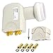 Produktbild COMAG Quad LNB 0,1 dB Digital  4 Teilnehmer/TV  Direkt Anschluss Quattro Switch Universal UHD 401 Full HD HDTV TV 3D 4K + Kontakte Vergoldet + Wetterschutz im Set mit 4 F-Stecker Vergoldet Gratis