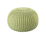 kreatives Wohnen Pouf Premium ø45cm Sitzhocker Strickpouf Innen Terrasse Pool Garten nachhaltig apfelgrün - Lettuce Green