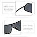 willochra Fashion Wave Mask Sunglasses for Women Men Trendy Oversized Shield Sun Glasses Luxury Designer Y2K Punk Shades (black)