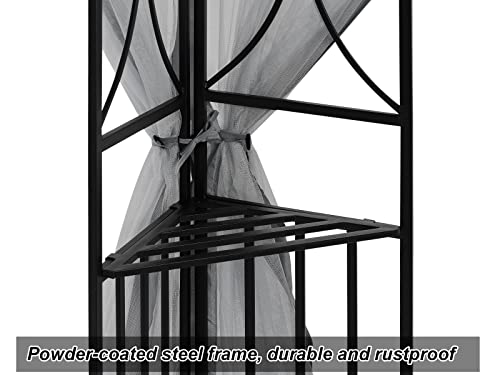 Abccanopy Patio Outdoor Gazebo 10X10 - Gazebo Canopy With Netting And Corner Frame Screen Wall For Backyard,Garden Gazebo Lawn (Dark Grey) #TOP2