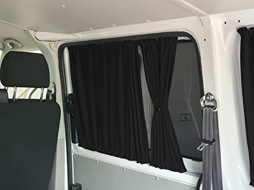 BREMER SITZBEZÜGE Tende misura parasole compatibili con VW T5 T6 T6.1 Transporter Caravelle, passo corto con portellone posteriore, colore nero, accessori da campeggio, accessori per camper 715