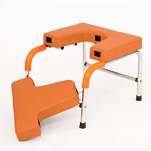 Headstand Prop Inversion Chair Non-Mechanical Inverted Artifact Yoga Studio Household Zero-based Inverted Auxiliary Stool (Color : Brown, Size : 52x44x31cm)