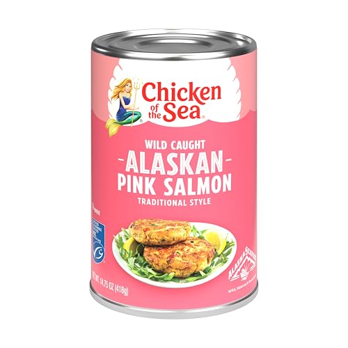 Image of Chicken of the Sea Alaskan Pink Salmon, 14.75 Ounce Can (Pack of 1), Wild Caught Canned Salmon, Traditional Style