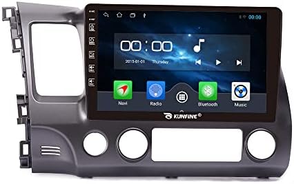 KUNFINE Android Radio CarPlay &Android Auto Autoradio Car Navigation Stereo Multimedia Player GPS Touchscreen RDS DSP BT WiFi Headunit Replacement for Honda Civic 2004-2011, if Applicable