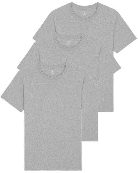 3-pak trwałych t-shirtów unisex z bawełny ekologicznej | jakość ekologiczna | basic t-shirty | Uni | XS-5XL