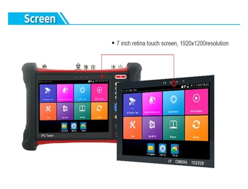 Probador de CCTV 7" 4K con pantalla táctil Retina para instaladores 2