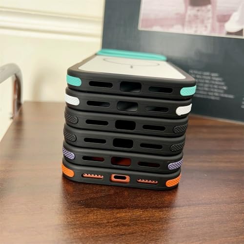 Coque magnétique iPhone 17 mate et bicolore anti-choc orange