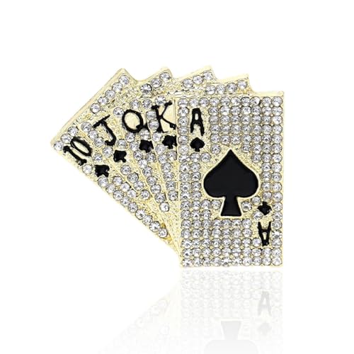 Broche de poker pour femme accessoire hip hop tendance pour styliser un chapeau ou un sac