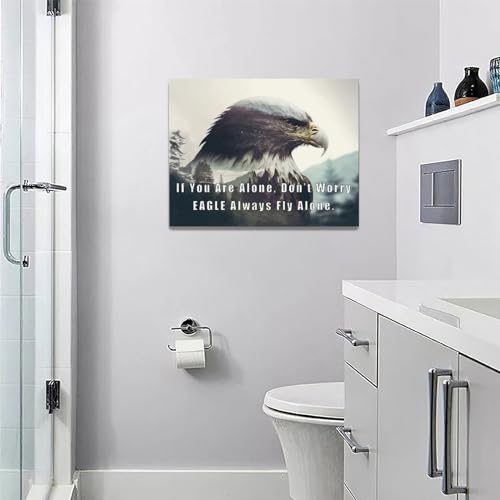 Xiilo Bald Eagle Wall Art Eagle Pictures Wall Decor Canvas Print Painting Home Decoration Artwork For Living Room Office Bedroom Bathroom Framed 12 Inchx16 Inch thumb #5