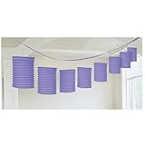 Traditional Hanging Accordion Lanterns Party Decoration, New Purple, Paper , 12', Pack of 8