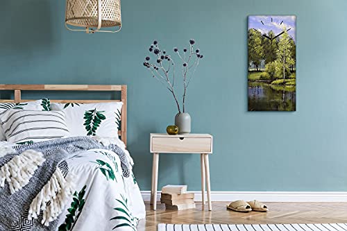 Horloge sur Toile Salon Chambre Décoration Eau d'huile d'eau Calme