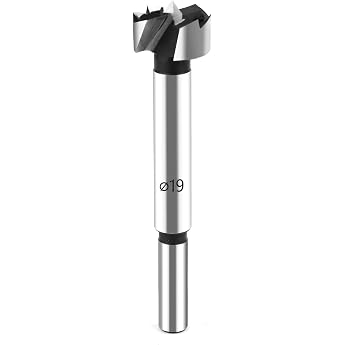 HPHOPE Professional Forstner Drill Bit 19 mm for Wood Forstner Bits Diameter 19 mm Length 90 mm Drill Bits with Round Shank