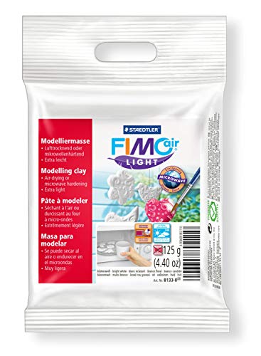 Staedtler FIMO Air Light Modeling Clay - Extra Light Weight Air Hardening Clay for Jewelry, Sculpting, Modelling, White, 4.4 Oz 8041-0