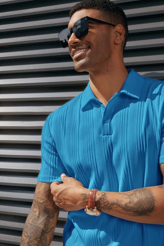 Image of PJ PAUL JONES Mens Polo Shirts Short Sleeve Textured Knit Polos